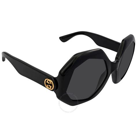 Gucci Grey Geometric Ladies Sunglasses GG1242S 001 57